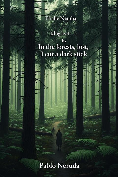 In the forests, lost, I cut a dark stick