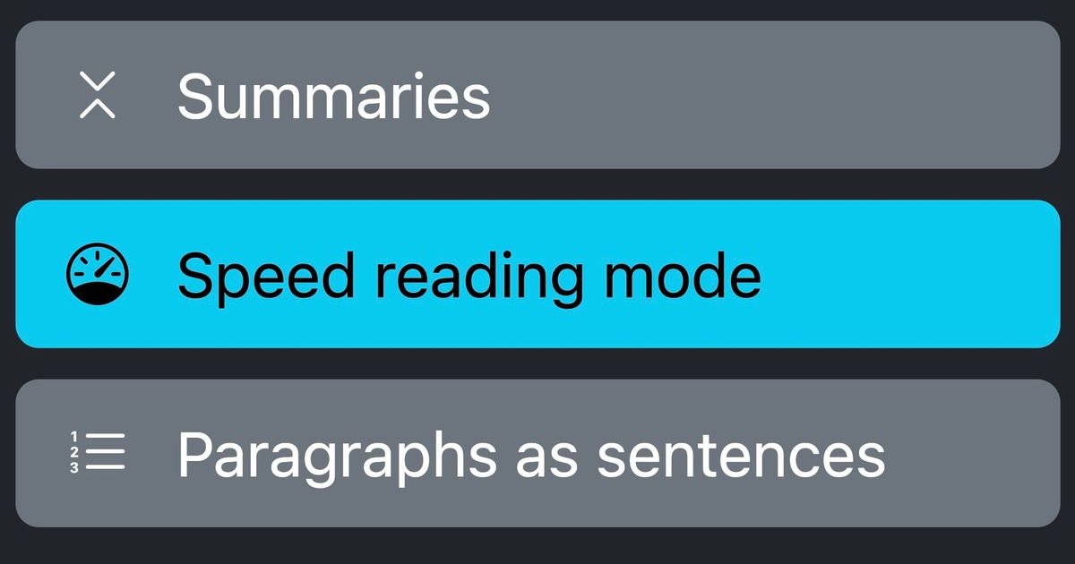 Speed reading